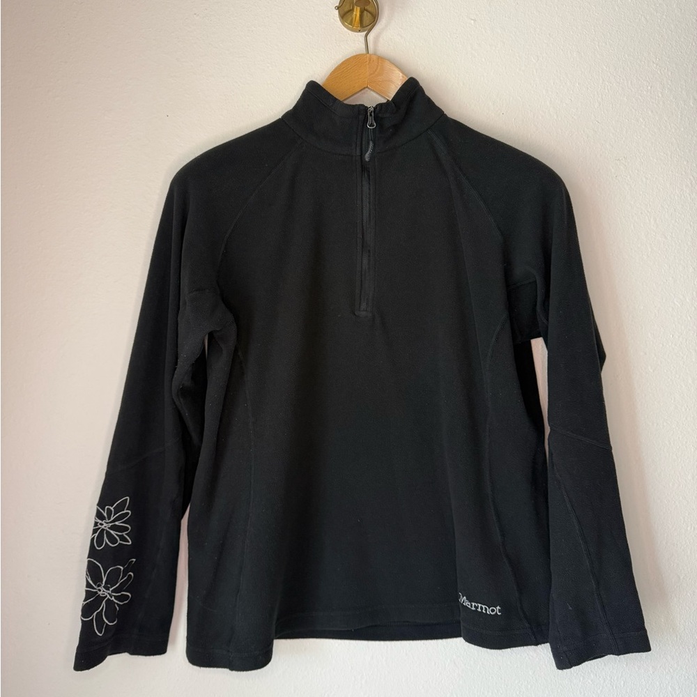 Marmot Black Fleece 1/4 Zip Pullover Jacket Women’s size Large